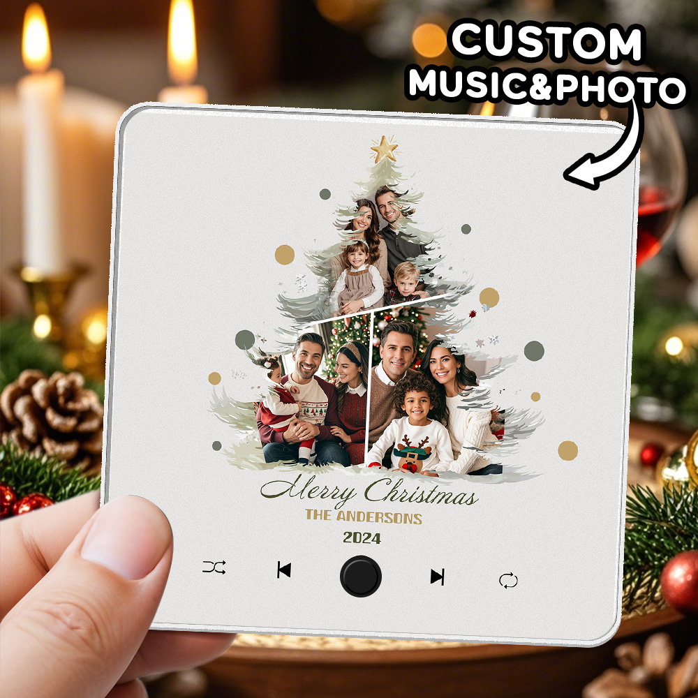 Personalisierter Musik-kühlschrankmagnet-fotoaufkleber, Weihnachtsbaum-fotoaufkleber, Der Musik Ohne Handy-weihnachtsgeschenke Spielt - soufeede