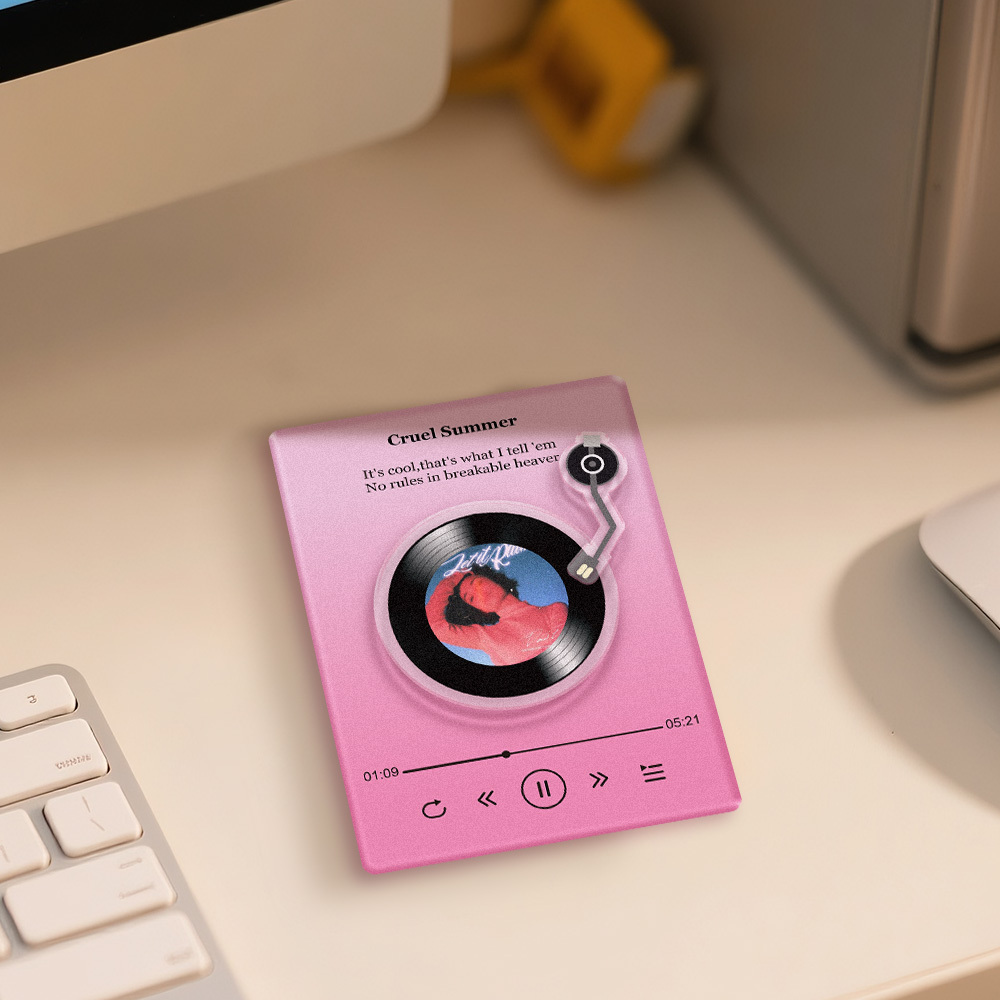 Benutzerdefinierter Nfc-musik-kühlschrankmagnet Acryl-aufzeichnung Benutzerdefinierte Songtexte Rotierender Kühlschrankmagnet - soufeelde