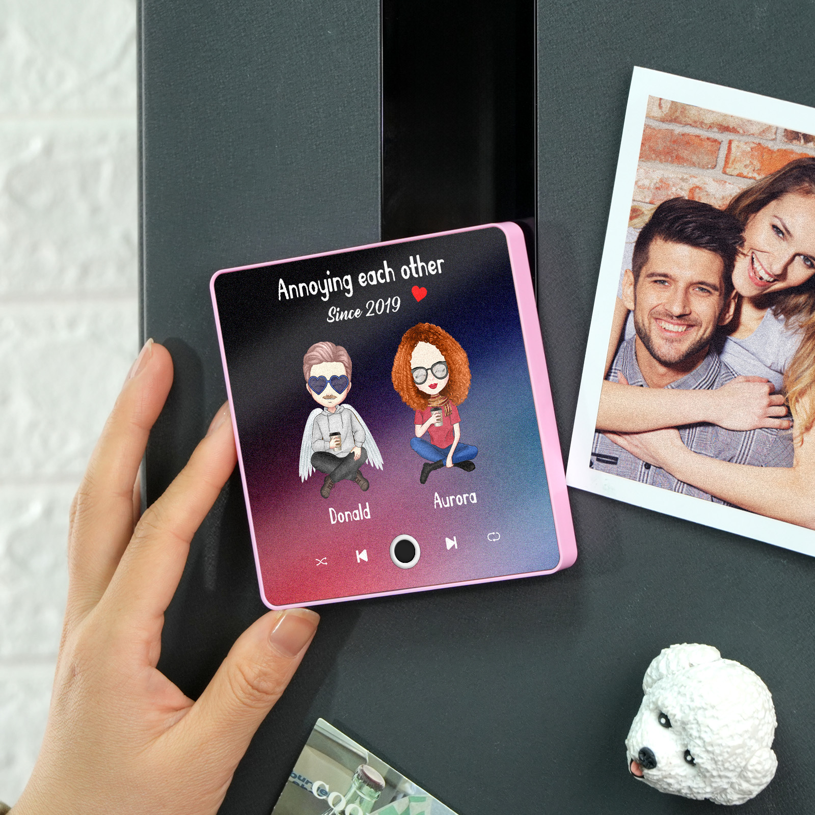 Benutzerdefinierte Cartoon-figur Und Name-kühlschrankmagnet, Benutzerdefiniertes Album, Musik-kühlschrankmagnet, Foto, Personalisiertes Telefon, Musik-kühlschrankmagnet, Pro, Sie Und Ich, Wir Haben Das - soufeede