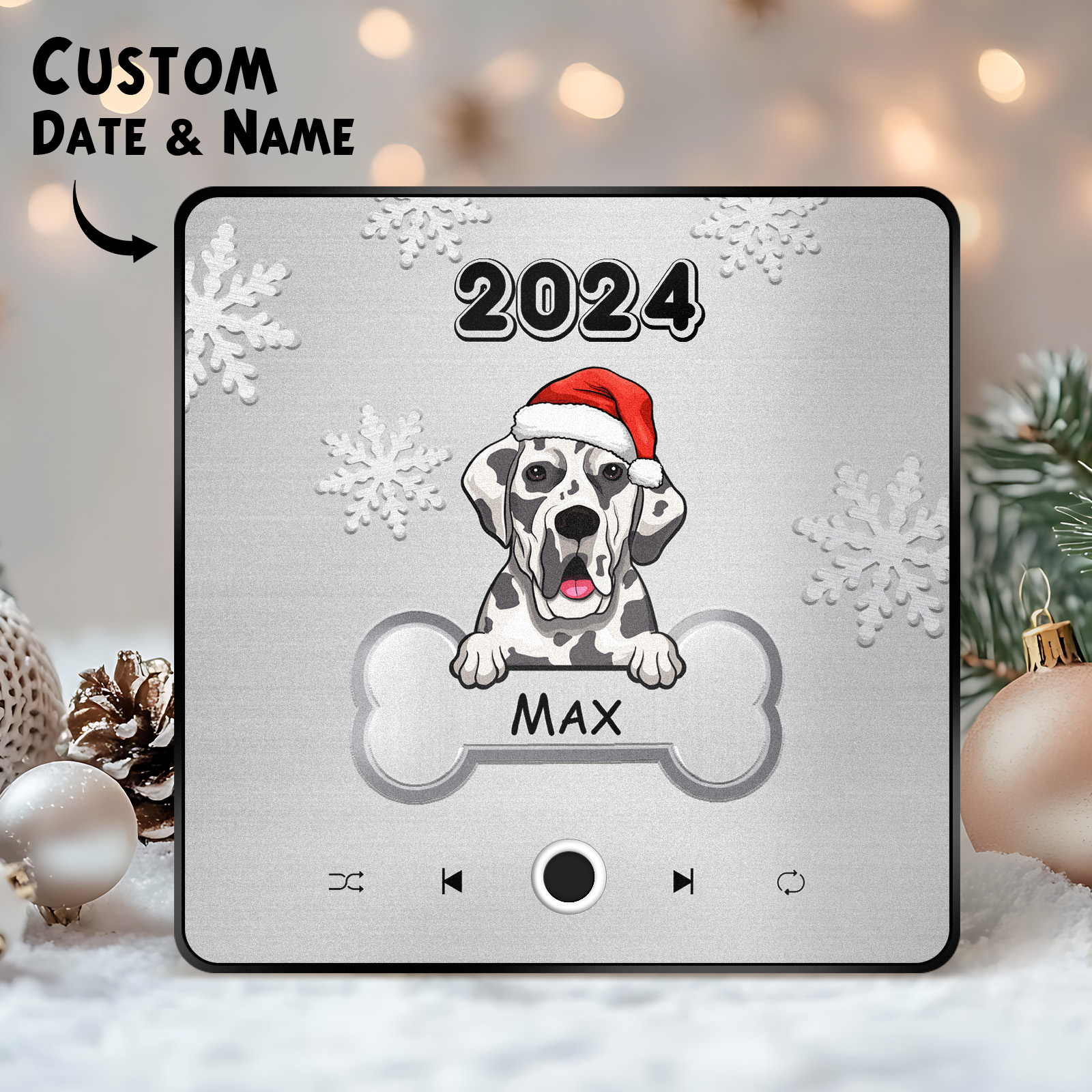 Personalisierter Musik-kühlschrankmagnet, Individueller Haustierhund, Frohe Weihnachten, Individuelle Musikmagnete Können Lieder Abspielen, Weihnachtsgeschenk, Geschenke Für Haustierliebhaber - soufeede