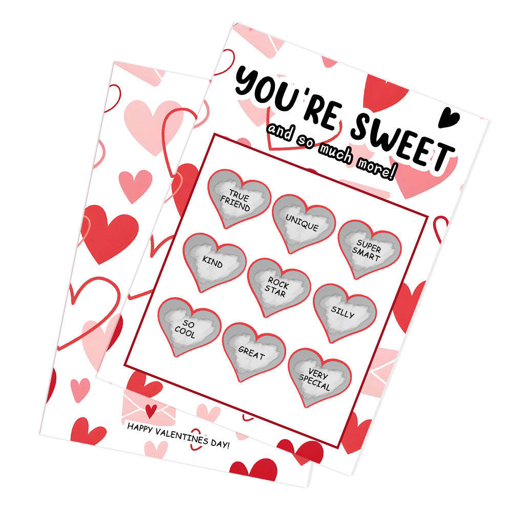 Rubbelkarte „you're Sweet“. Lustige Rubbelkarte Zum Valentinstag - soufeede