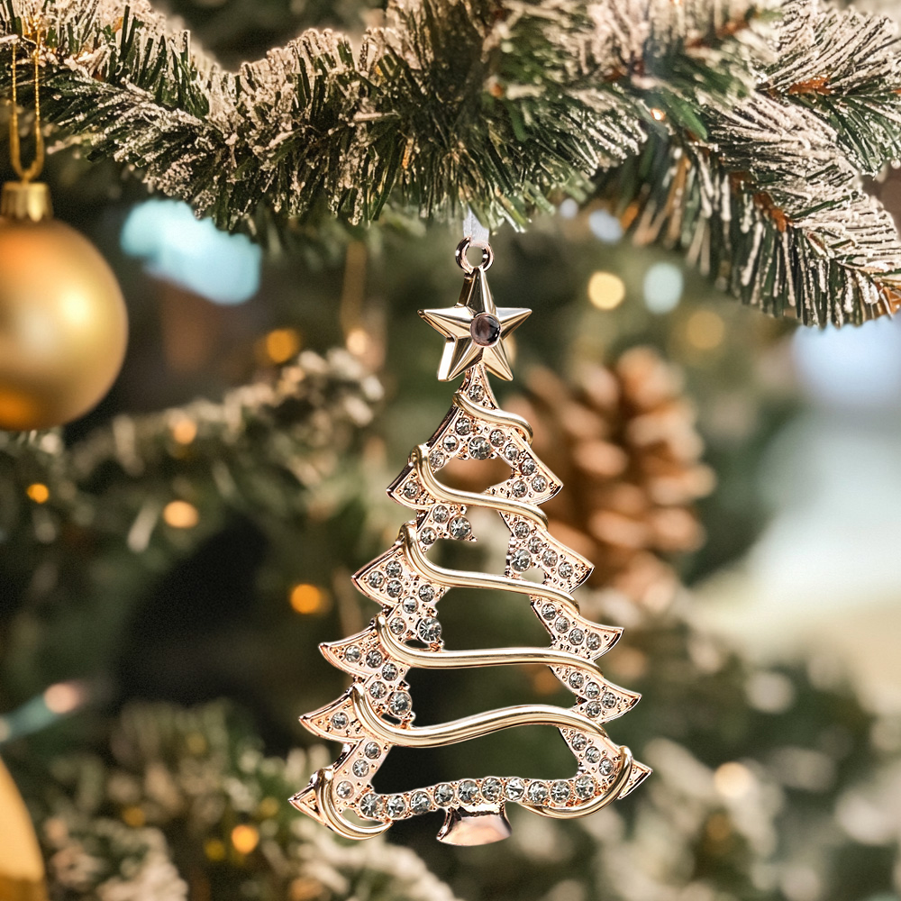 Personalisierte Projektionsornamente In Weihnachtsform Mit Steinfotoornamenten, Weihnachtsgeschenke Für Die Familie