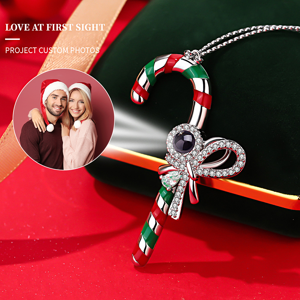 Personalisierte Fotoprojektionsornamente, Weihnachtszuckerstangen-weihnachtsgeschenke