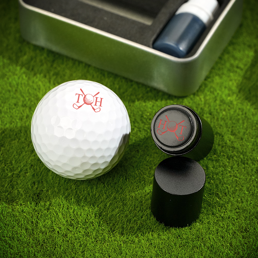 Personalisierter Golfballstempel Mit Monogramm Und Initialen, Mit Aufbewahrungsbox Aus Metall, Geburtstagsgeschenk Zum Vatertag Für Golfspieler