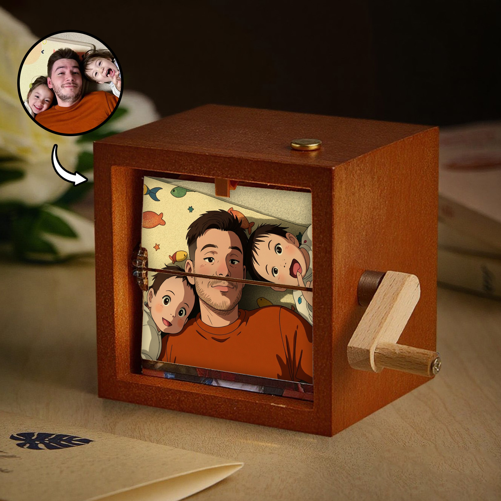 Benutzerdefinierte Gibli Stil Flipbook Rahmen Animation Maschine Mechanische Handkurbel Fotoalbum