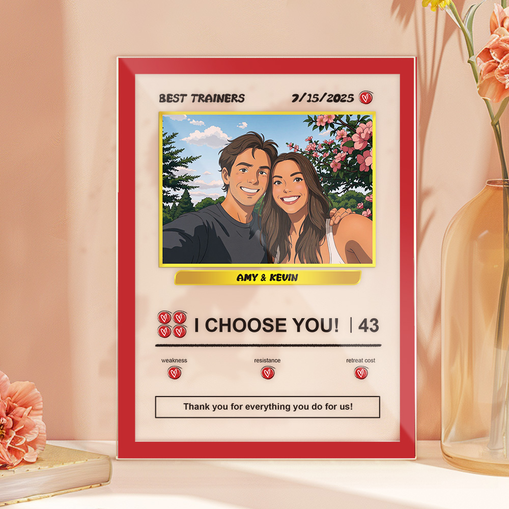 Benutzerdefinierte Acryl Poke Karte Stil Schreibtisch Dekor Personalisierte Foto Und Text Plaque Geschenk Für Liebhaber - soufeelde