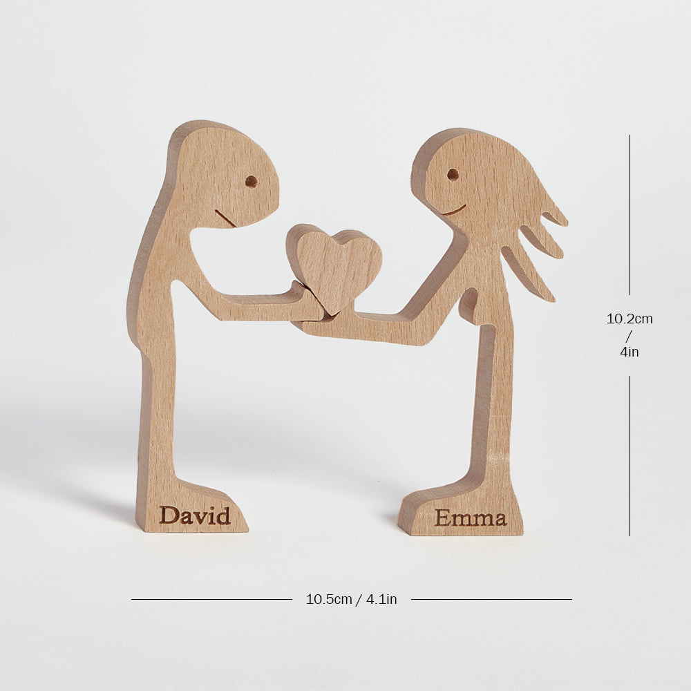 Liebespaar Holzklötze Mit Individuellem Namen, Tischdekoration, Geschenke Zum Valentinstag - soufeede