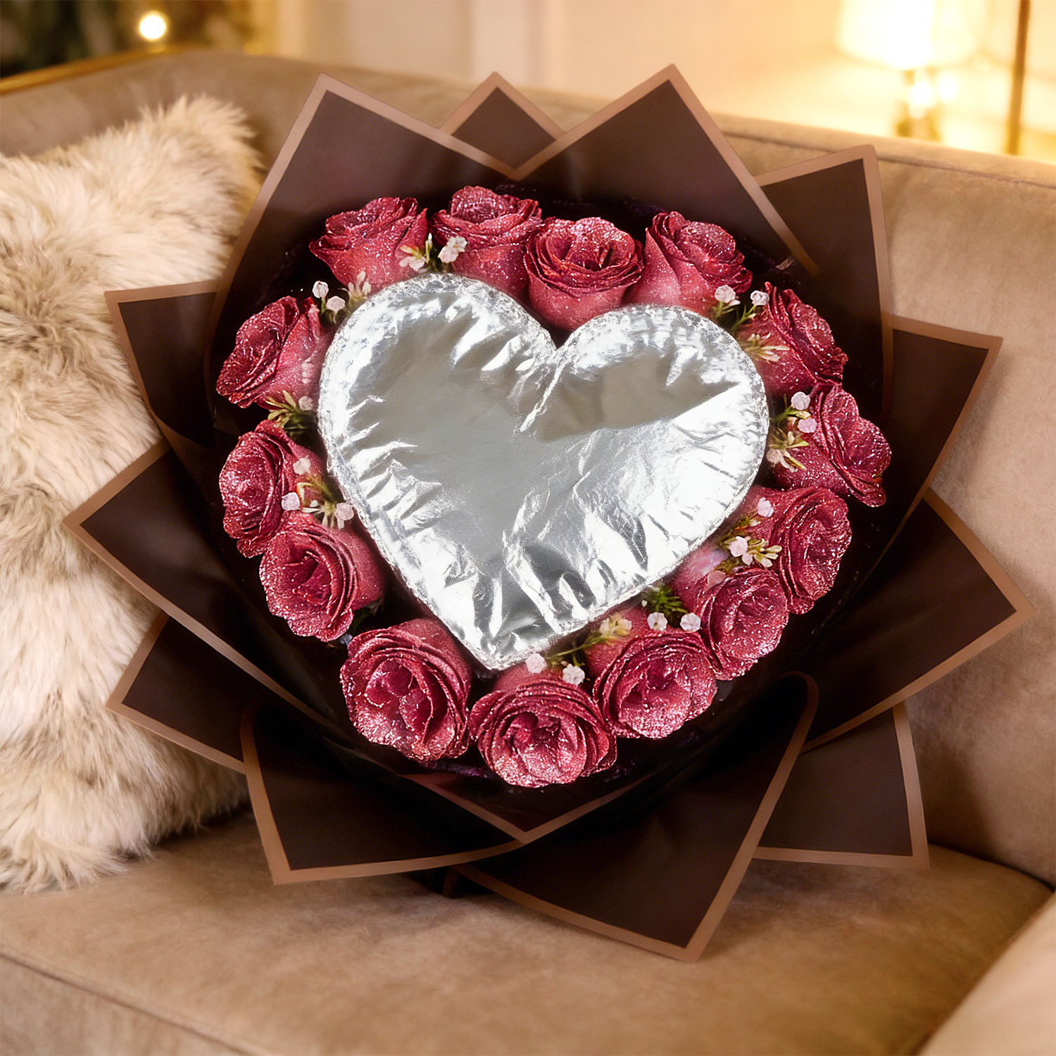 Individuell Gestalteter Rosenstrauß Mit Foto – Personalisierter, Ewig Haltbarer, Funkelnder Rosenstrauß DIY-Set – Das Perfekte Geschenk Für Die Freundin