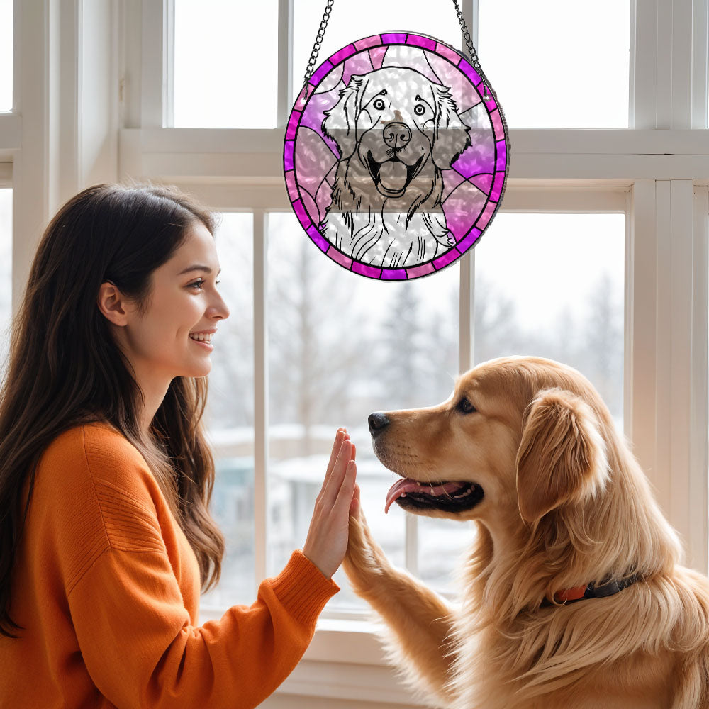 Personalisiertes Hundeportrait, Sonnenfänger, Haustier-gedenkdekoration, Geschenke Für Haustierbesitzer - soufeede