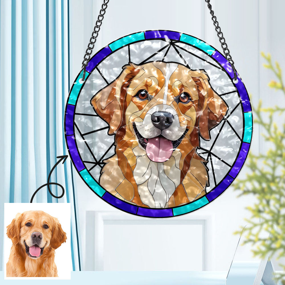 Personalisiertes Haustierportrait, Sonnenfänger, Haustier-erinnerung, Innenornament, Geschenke Für Haustierliebhaber - soufeede