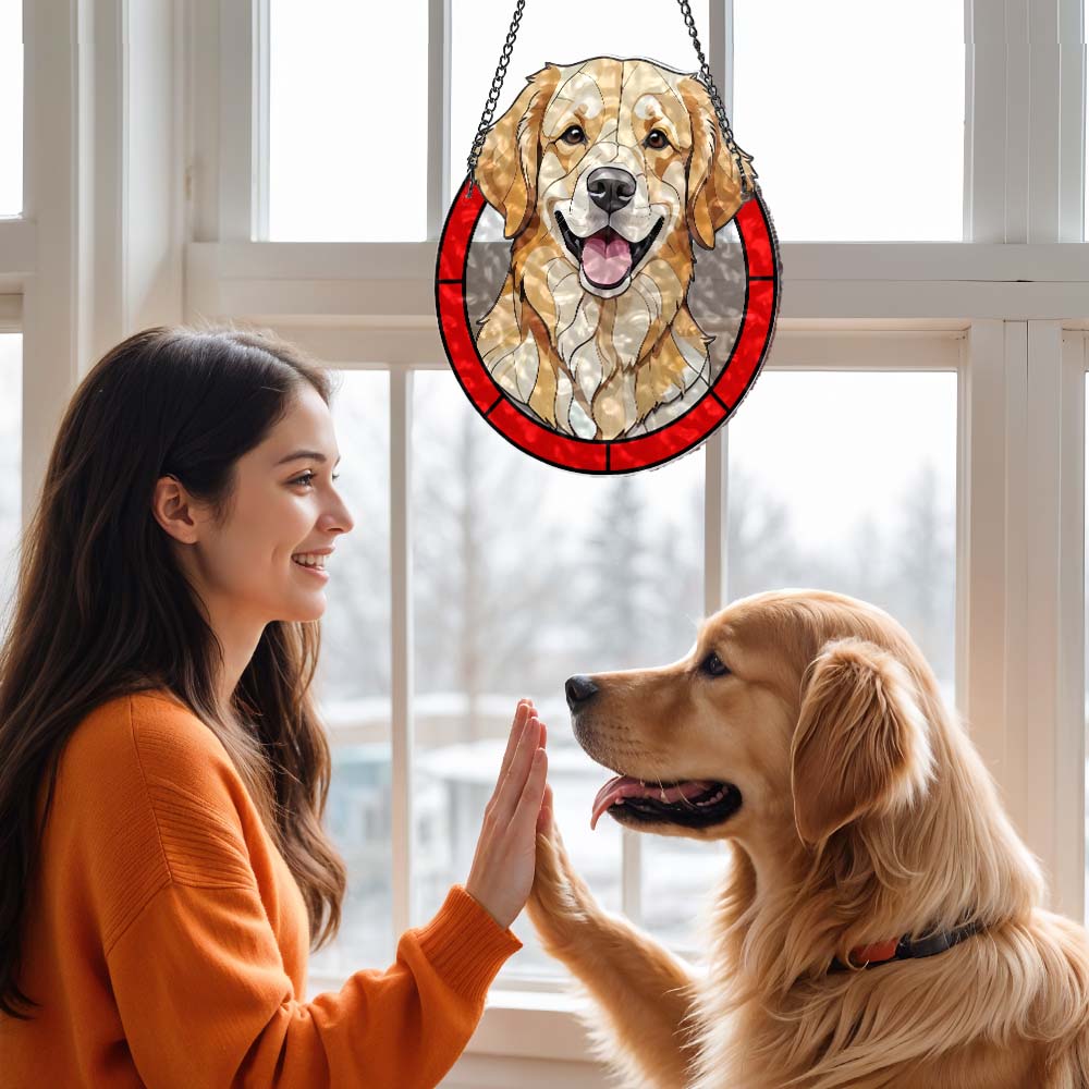 Personalisiertes Haustierportrait, Sonnenfänger, Gedenkornament Für Haustiere, Beileidsgeschenk Für Den Verlust Des Haustiers - soufeede