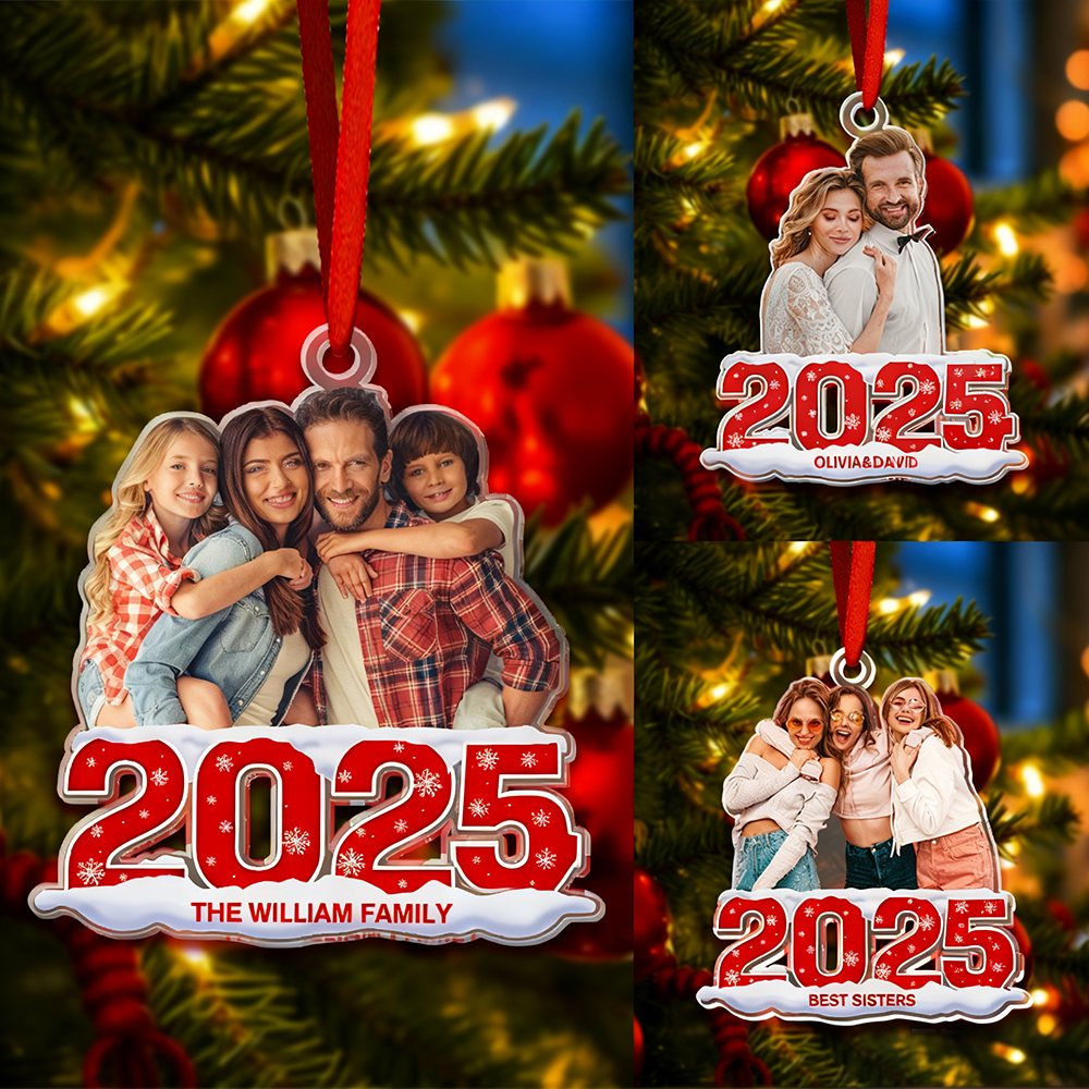Personalisierter Foto-weihnachtsschmuck 2024, Acryl-ornament, Weihnachtsgeschenk Für Familie Oder Freunde