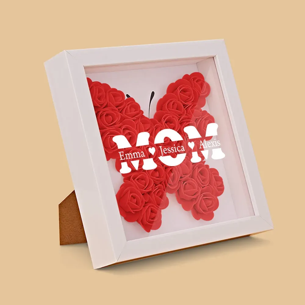 Benutzerdefinierte Blumen-schattenbox Personalisiertes Namensblumen-schattenbox-rahmen-geschenk