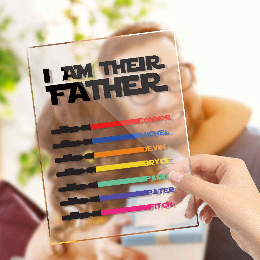 Personalisierte Acrylplakette „i Am Their Father“, Lichtschwertplakette, Vatertagsgeschenke - soufeede