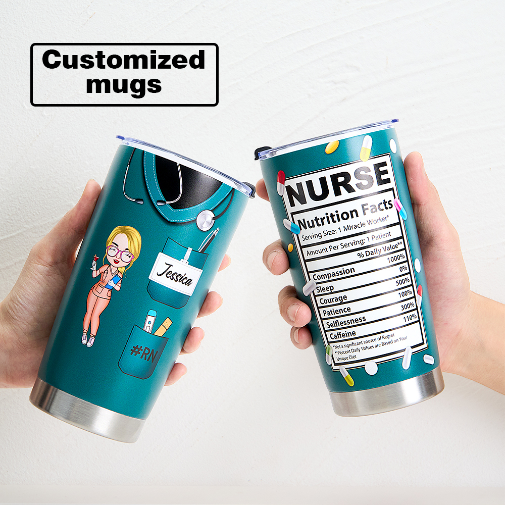 Personalisierter Becher Mit Text Und Zubehör, Medizinisches Geschenk Für Krankenschwester