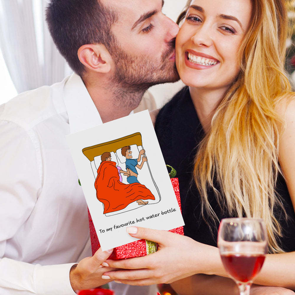 Lustige Valentinstags-grußkarte Für Freund, Ehemann, Kalte Füße Im Bett, Freche Süße Karte - soufeede