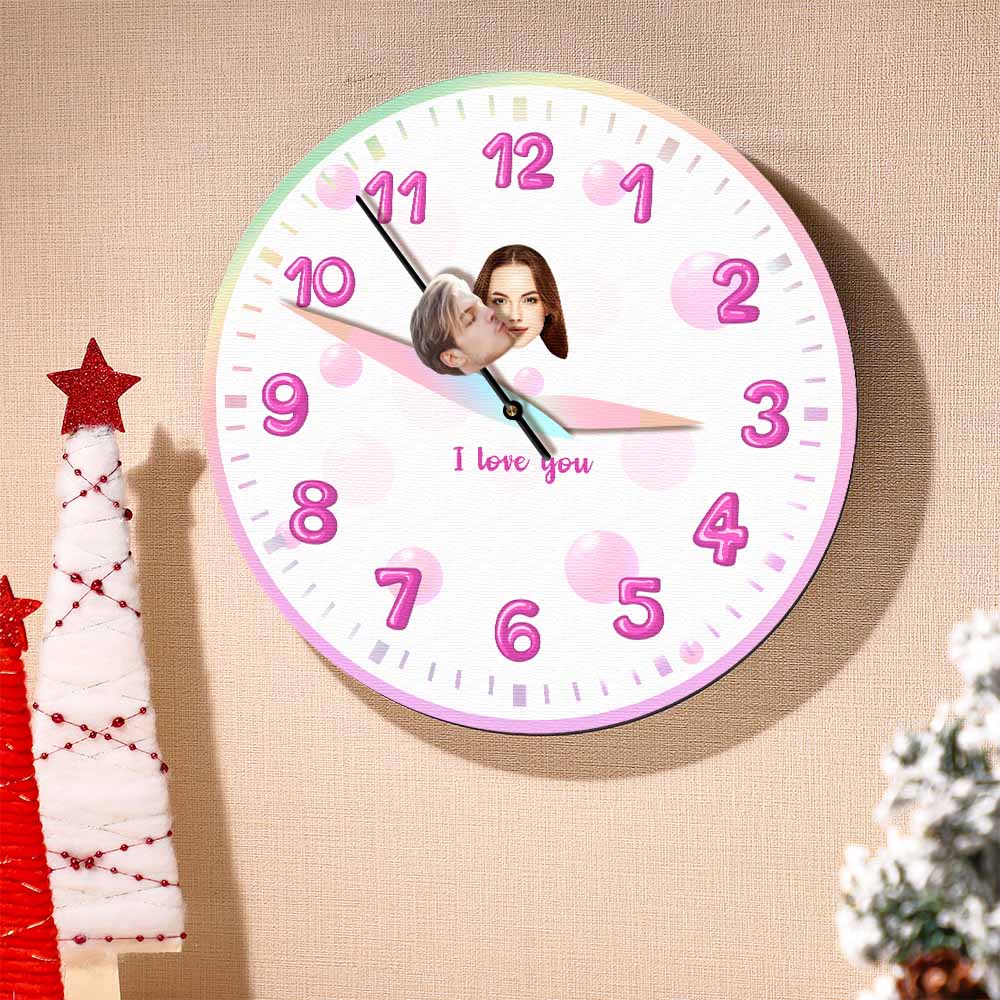 Benutzerdefinierte Gesichtsuhr „kiss My Girl All The Time“ Mit Personalisiertem Text - soufeede
