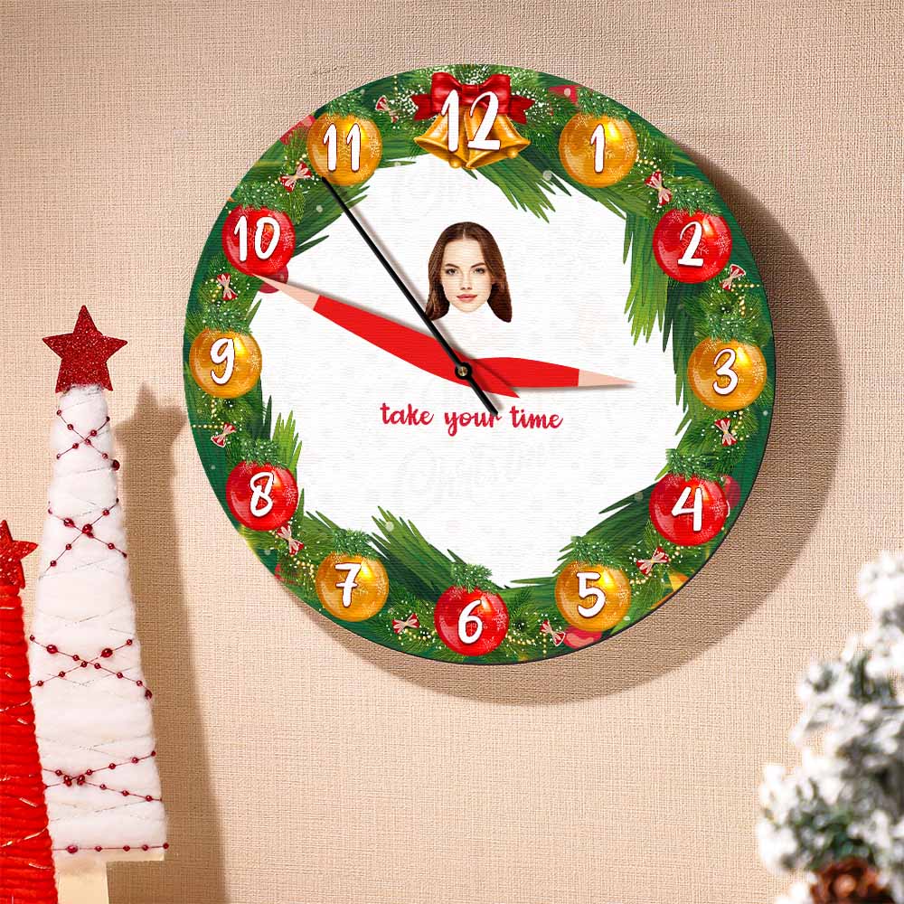 Benutzerdefinierte Gesichtsuhr, Weihnachtsgeschenke, Personalisierter Text, Heimdekoration - soufeede