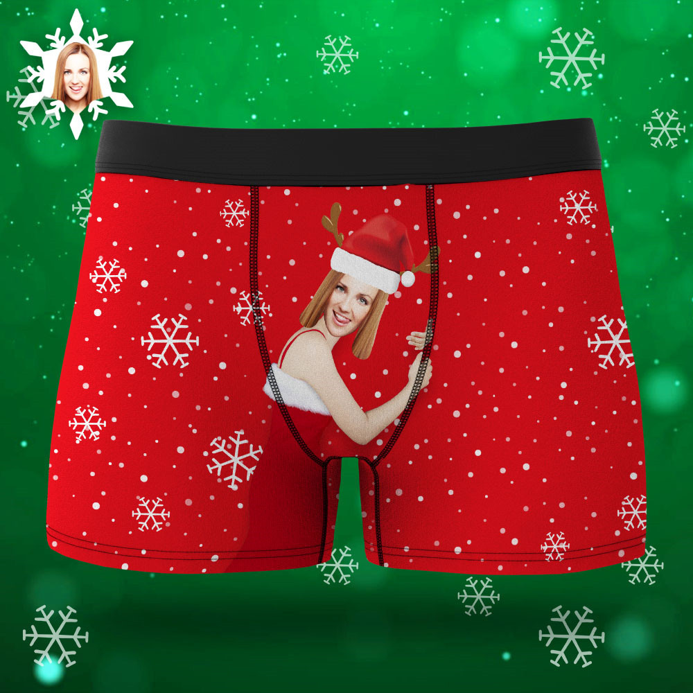 Benutzerdefinierte Freundin-gesicht-boxershorts, Individuelle Foto-unterwäsche, Weihnachtsgeschenk Für Männer, Ar-ansicht-geschenk - soufeede