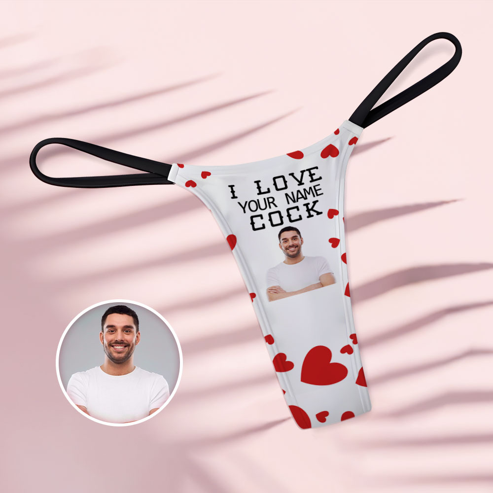 Custom Face Damen-tanga-tanga „i Love Your Cock“, Valentinstagsgeschenk, Ar-geschenk Ansehen - soufeede