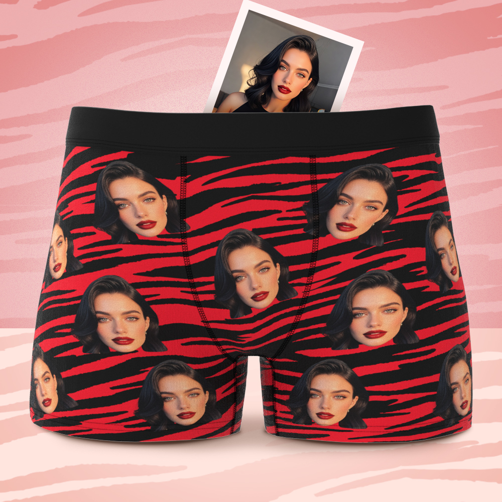 Benutzerdefinierte Gesicht Boxer Sexy Gestreifte Unterwäsche Personalisierte Boxershorts Geschenk Für Freund Valentinstag Geschenk