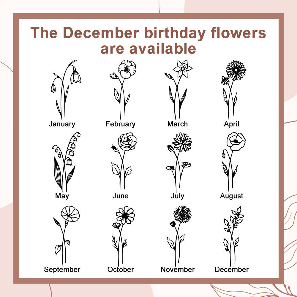 Personalisiertes Portemonnaie Mit Namen, Geburtsblume, Kartenhalter, Geburtstagsgeschenk Für Sie - soufeede