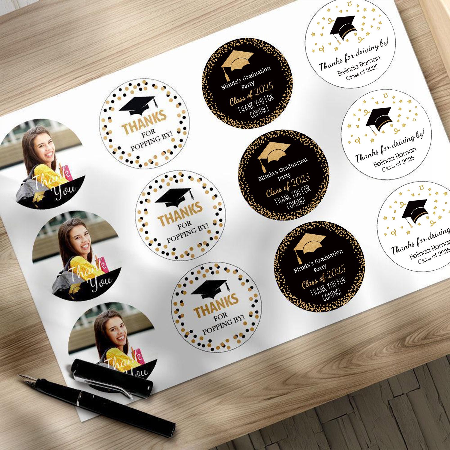 Benutzerdefinierter Aufkleber Abschluss Geschenk Beste Wünsche