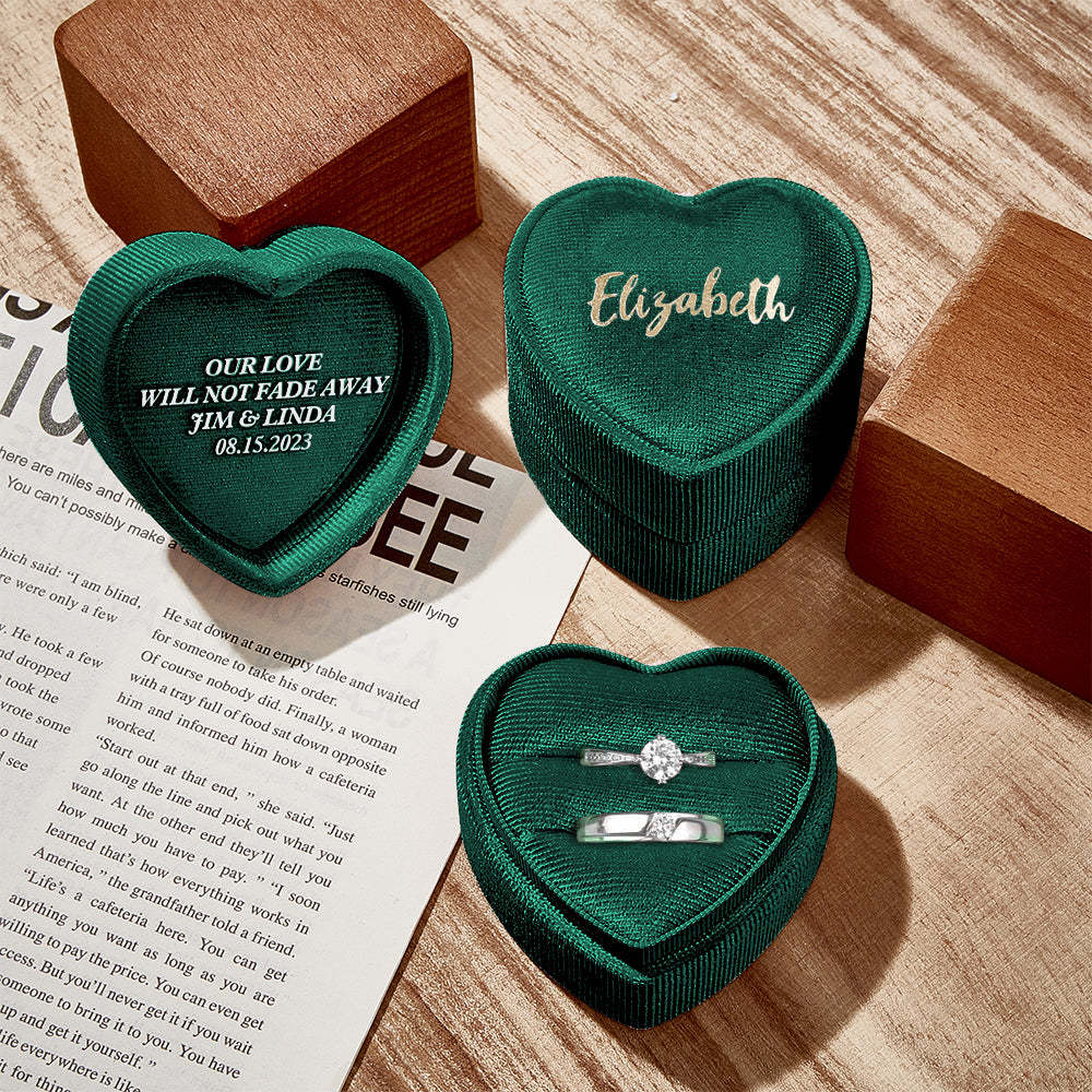Personalisierte Ringbox Mit Individuellem Text, Herzförmige Ringbox, Verlobung, Eheringbox - soufeede