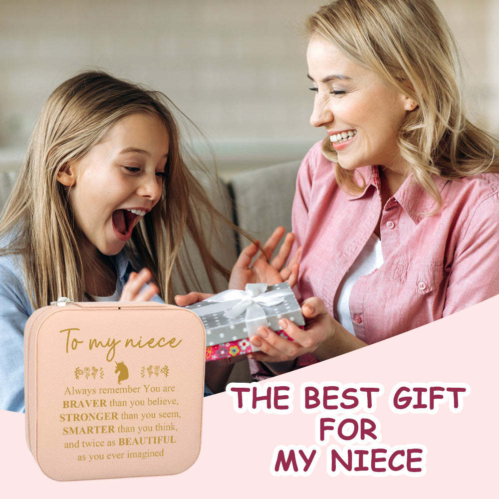 Personalisierte Schmuckschatulle, Individuelles Schmuck-organizer-aufbewahrungsgeschenk Für Nichte - soufeede