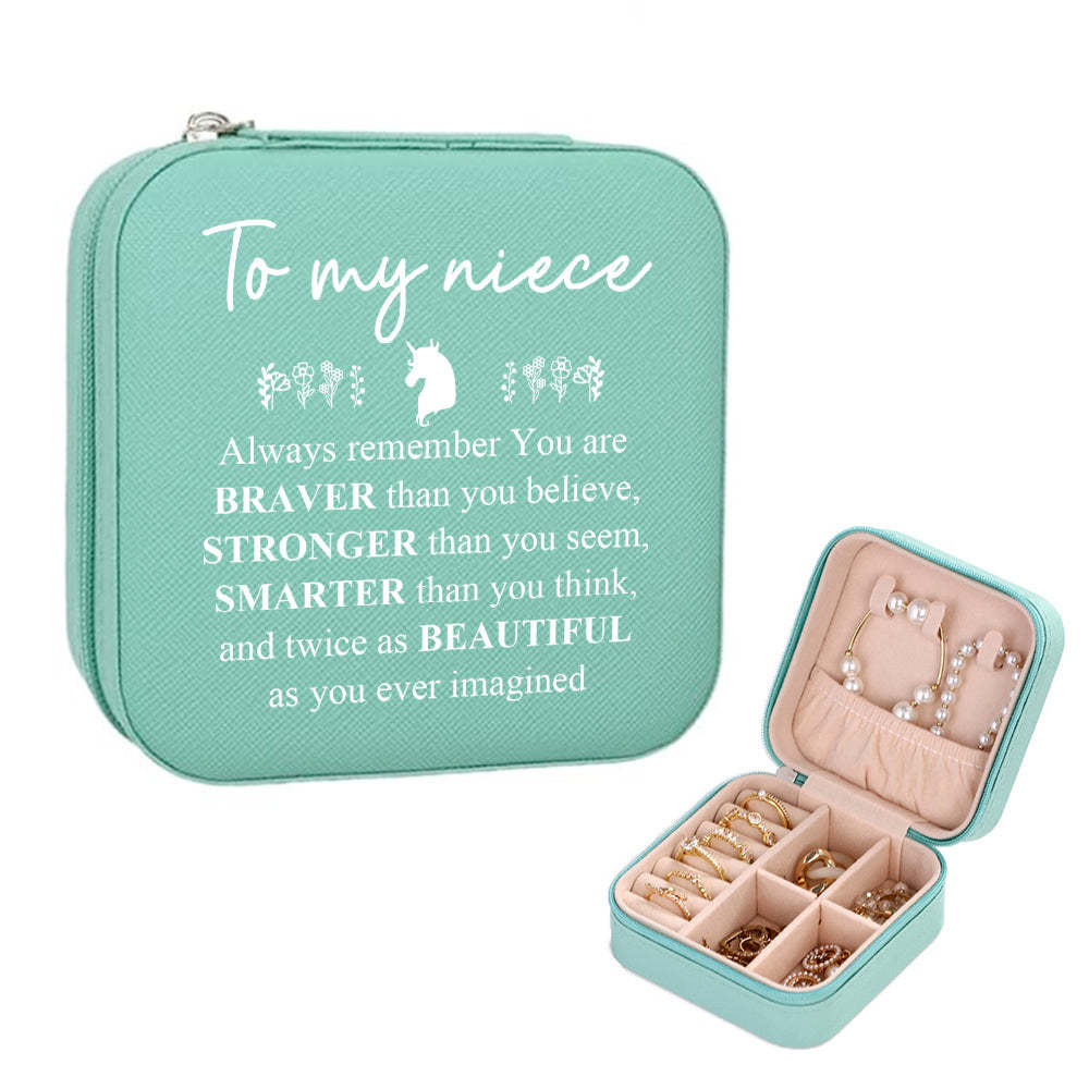 Personalisierte Schmuckschatulle, Individuelles Schmuck-organizer-aufbewahrungsgeschenk Für Nichte - soufeede