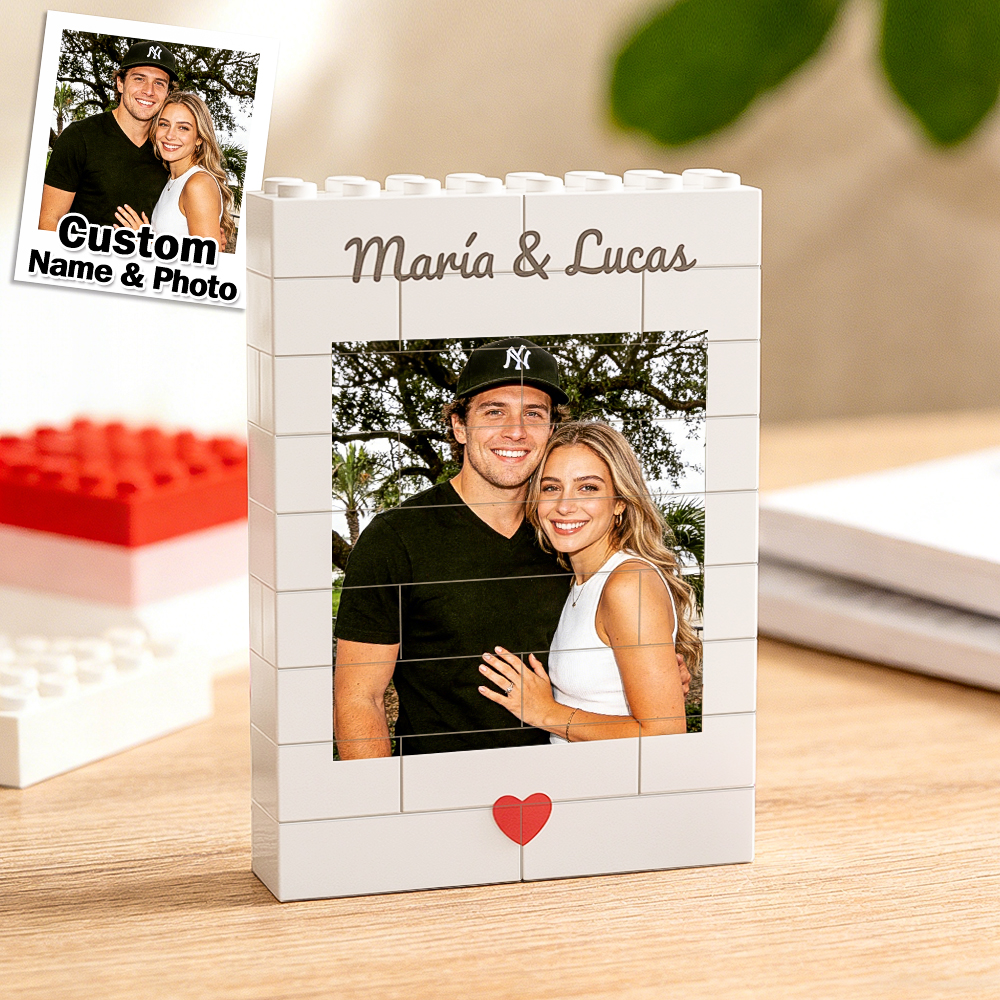 Individuell gestaltetes Foto-Bausteinpuzzle, personalisiertes Puzzle, romantisches Geschenk für Paare, Valentinstagsgeschenk für Verliebte