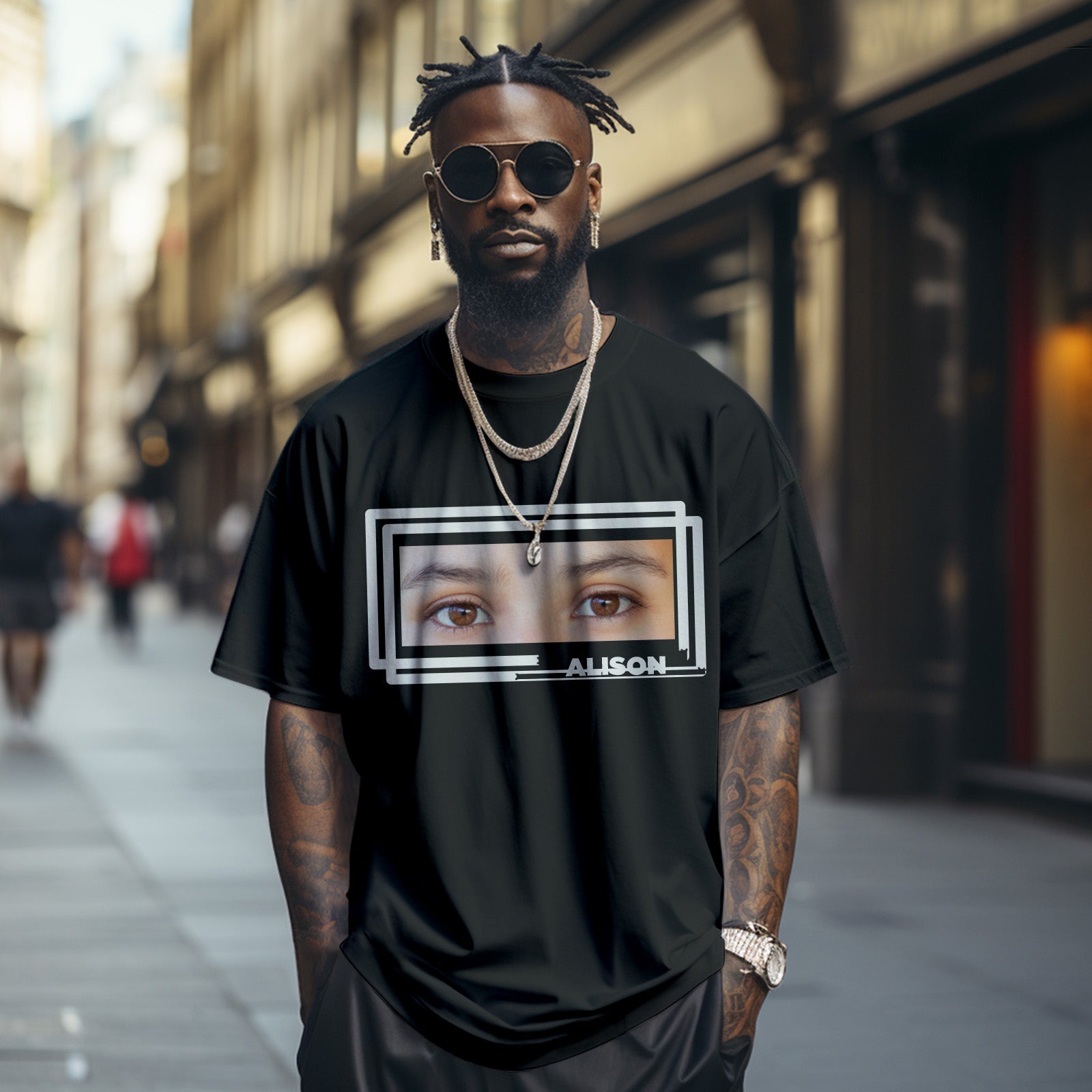 Benutzerdefinierte Augen und Namen T-shirt Lustiges Big Eyes Shirt Geschenk für Paar - MyHawaiianShirts