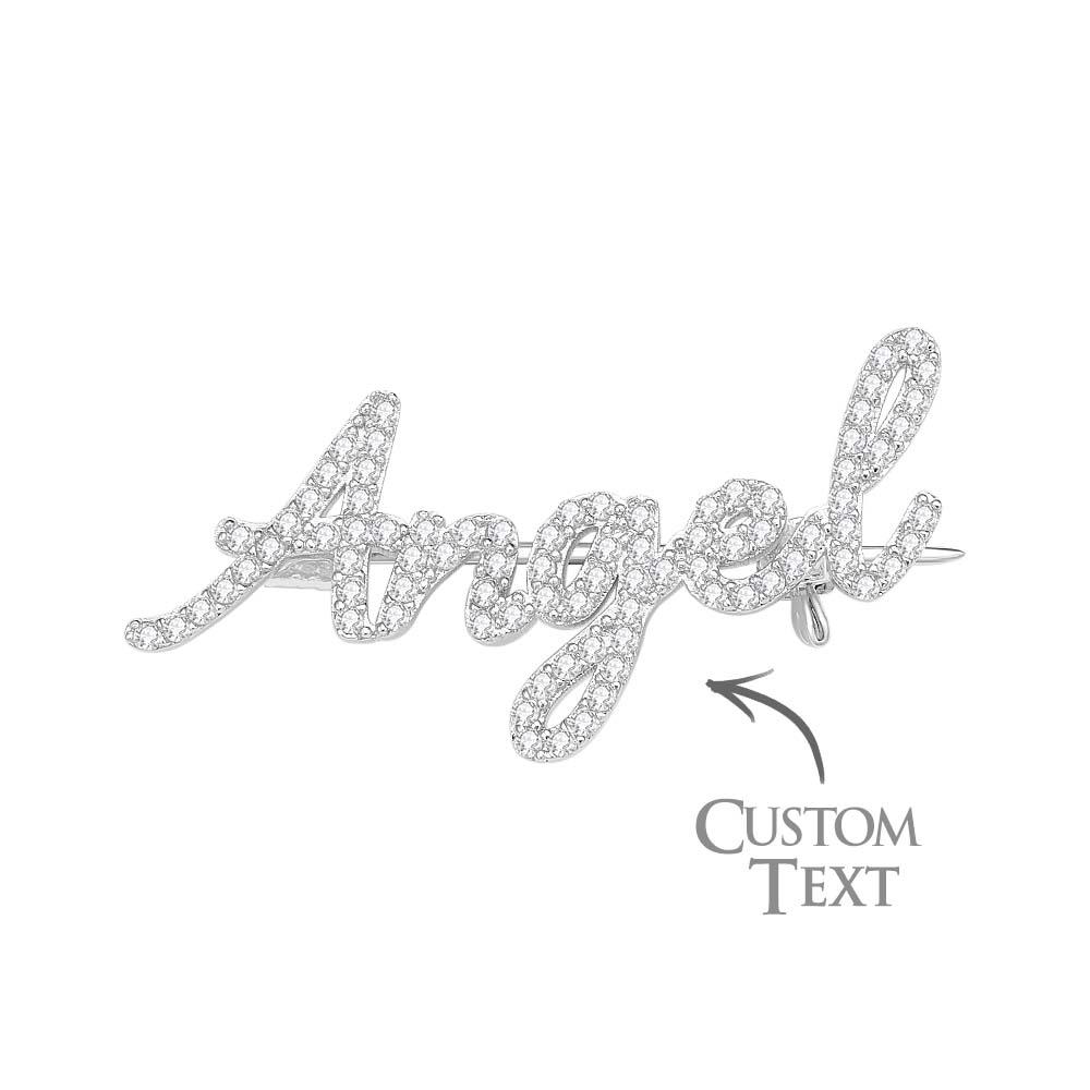 Benutzerdefinierte Name Diamant Anstecknadel Mode Exquisite Brosche Geschenk Für Frau - soufeede