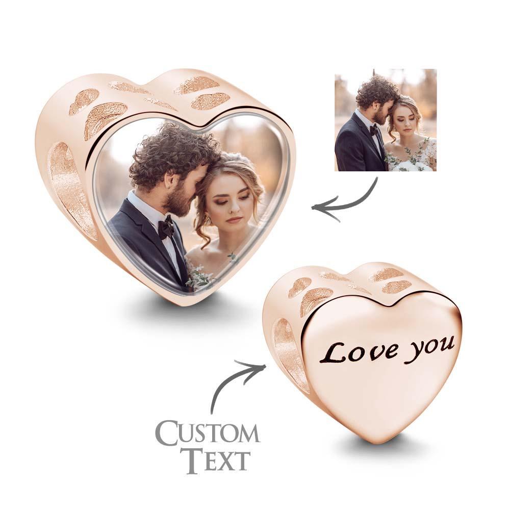 Personalisierter Herzförmiger Fotoanhänger Mit Text, Romantische Geschenke Für Sie - soufeede