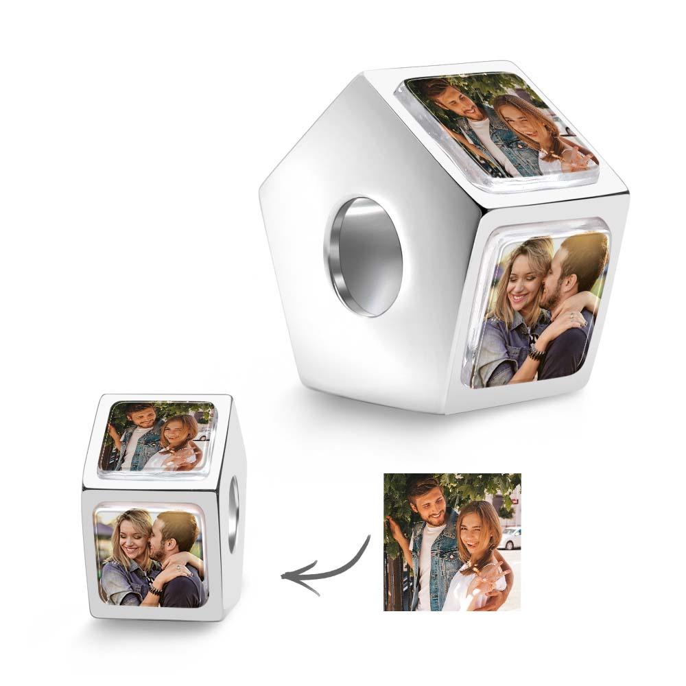 Personalisierter 5-seitiger Foto-charm, Individueller Foto-charm, Individueller Bild-charm Für Frauen - soufeede