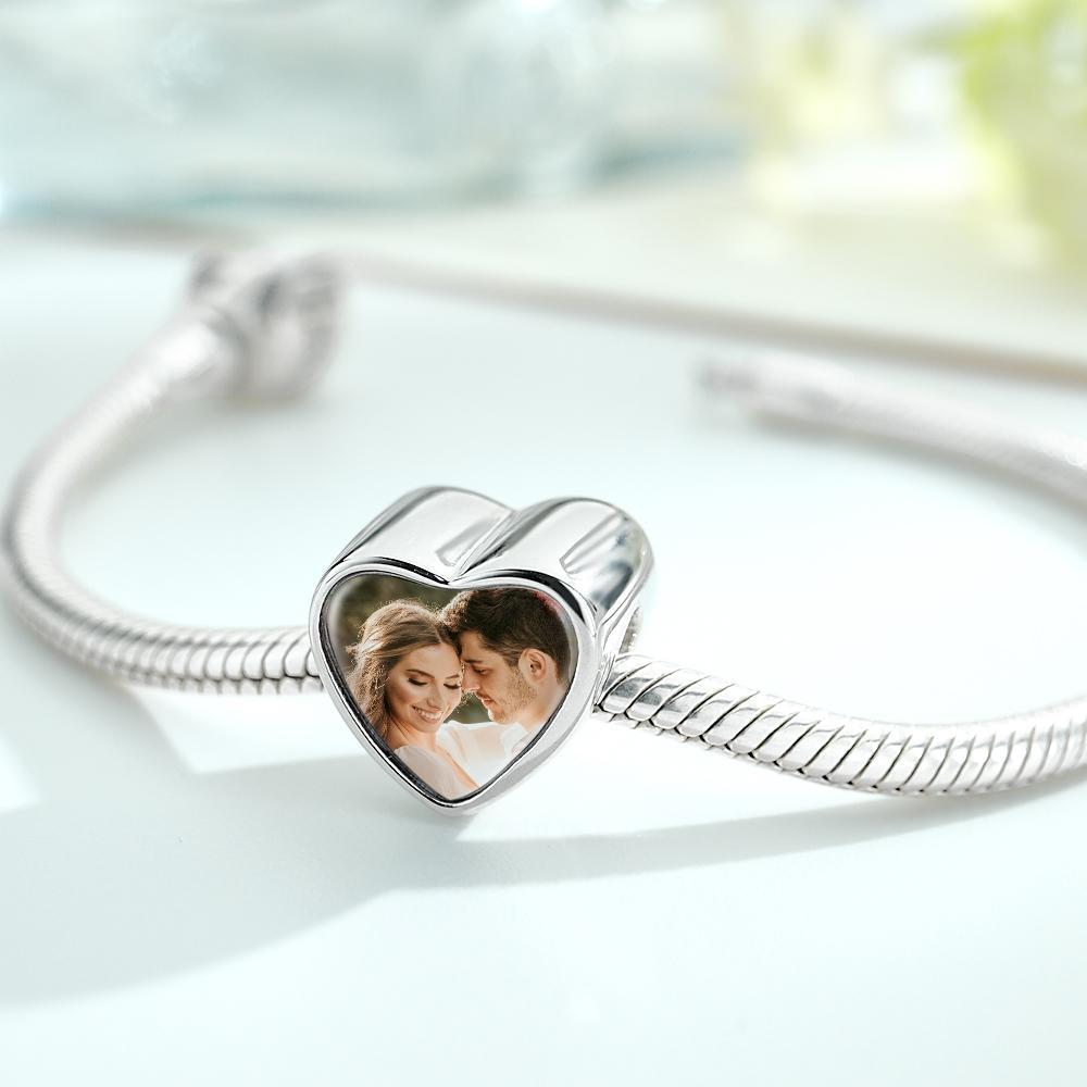 Liebes-herz-foto-charm, Personalisierter Doppel-foto-charm - soufeede