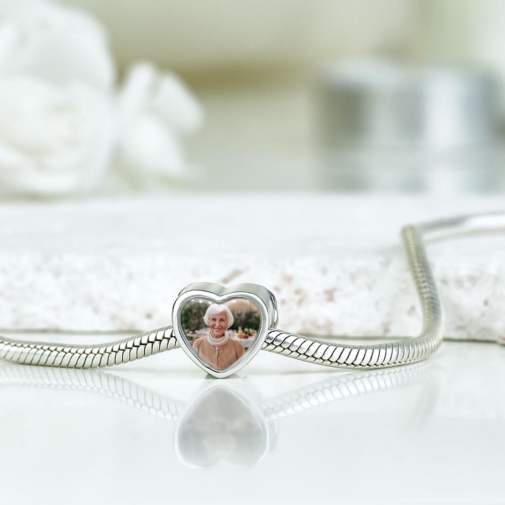 Personalisierter Foto-charm Mit Herzflügel, Romantisches Geschenk - soufeede