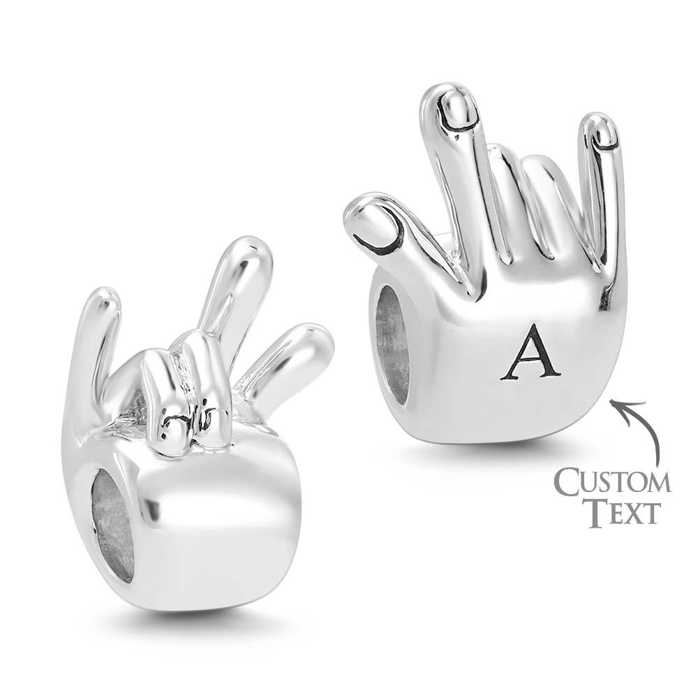 Benutzerdefinierter Foto-charm, Personalisiertes Monogramm-anfangsalphabet, „i Love You Support Friends“, Glücksbringer - soufeede