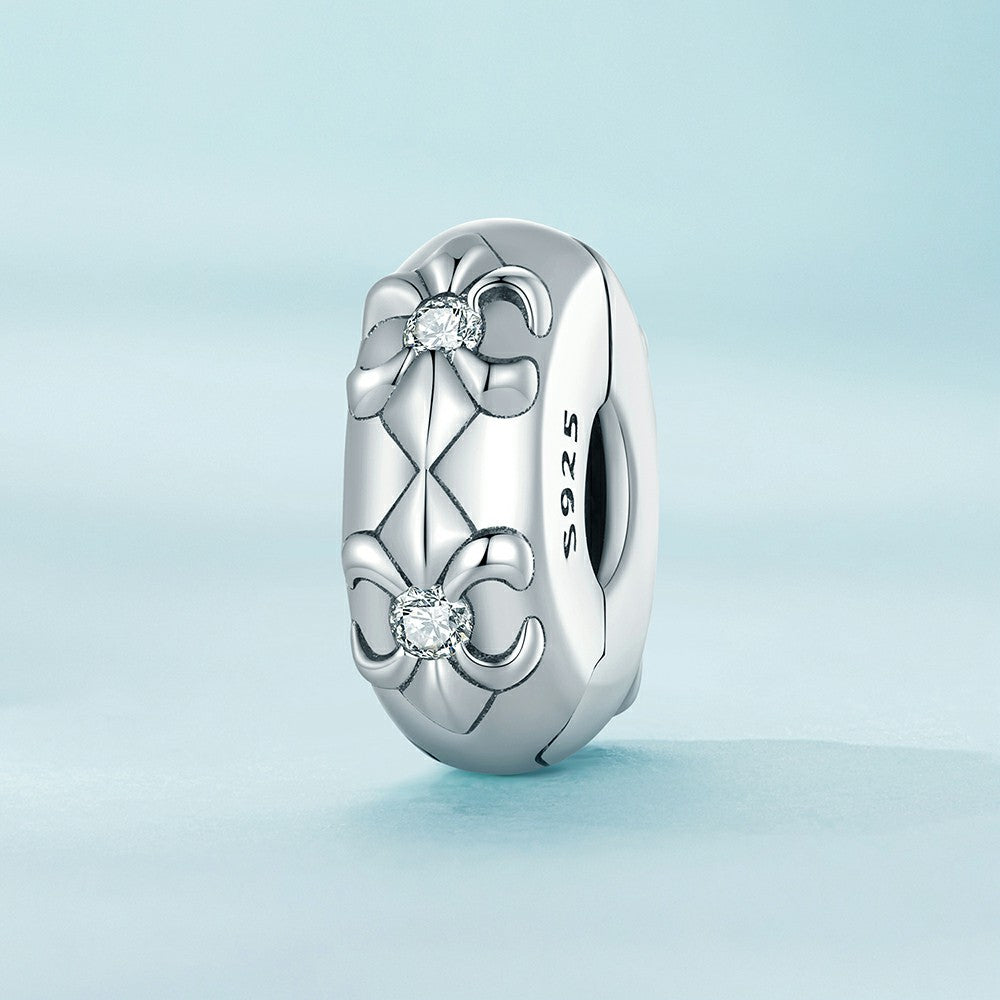 Irisblüten-Stopper-Charm, Spacer-Charm, 925er Sterlingsilber, dp132