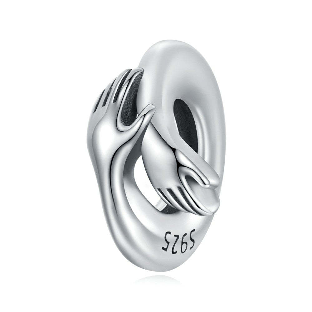 Umarmung Stopper Charm Spacer Charm 925 Sterling Silber DP150
