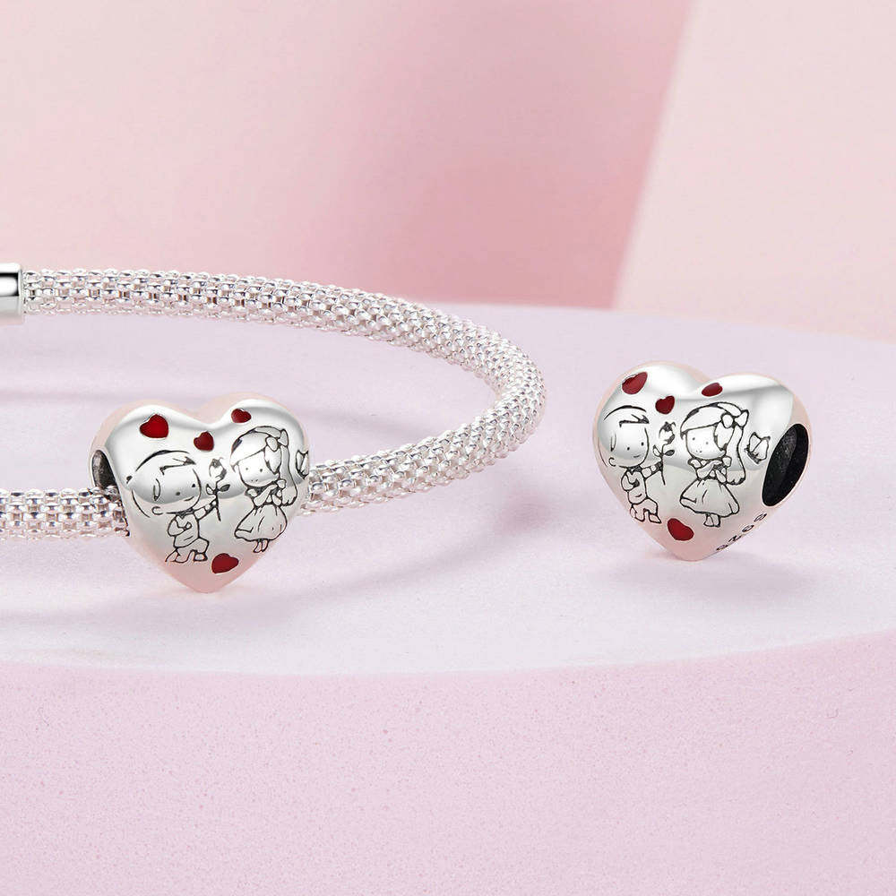 Emaille-anhänger Für Kleine Jungen Und Mädchen, Silberne Valentinstagsgeschenke - soufeede