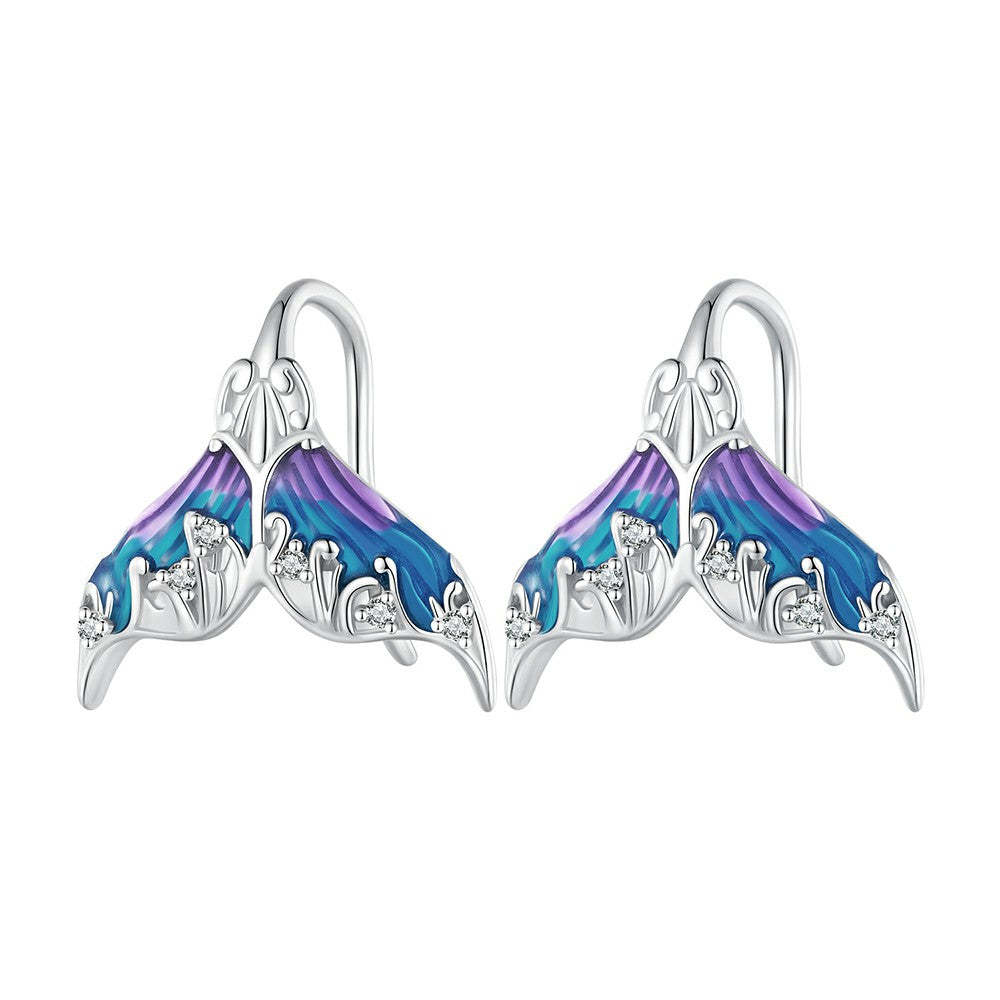 Verträumte Meerjungfrauenschwanz-Ohrringe aus 925er-Sterlingsilber, Ed135