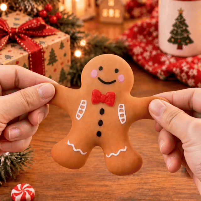 Niedliches Lebkuchenmann-Quetschspielzeug – Langsam Aufsteigendes Stressabbau-Spielzeug, Weiches Weihnachts-Fidget-Toy Für Kinder Und Erwachsene - soufeelde