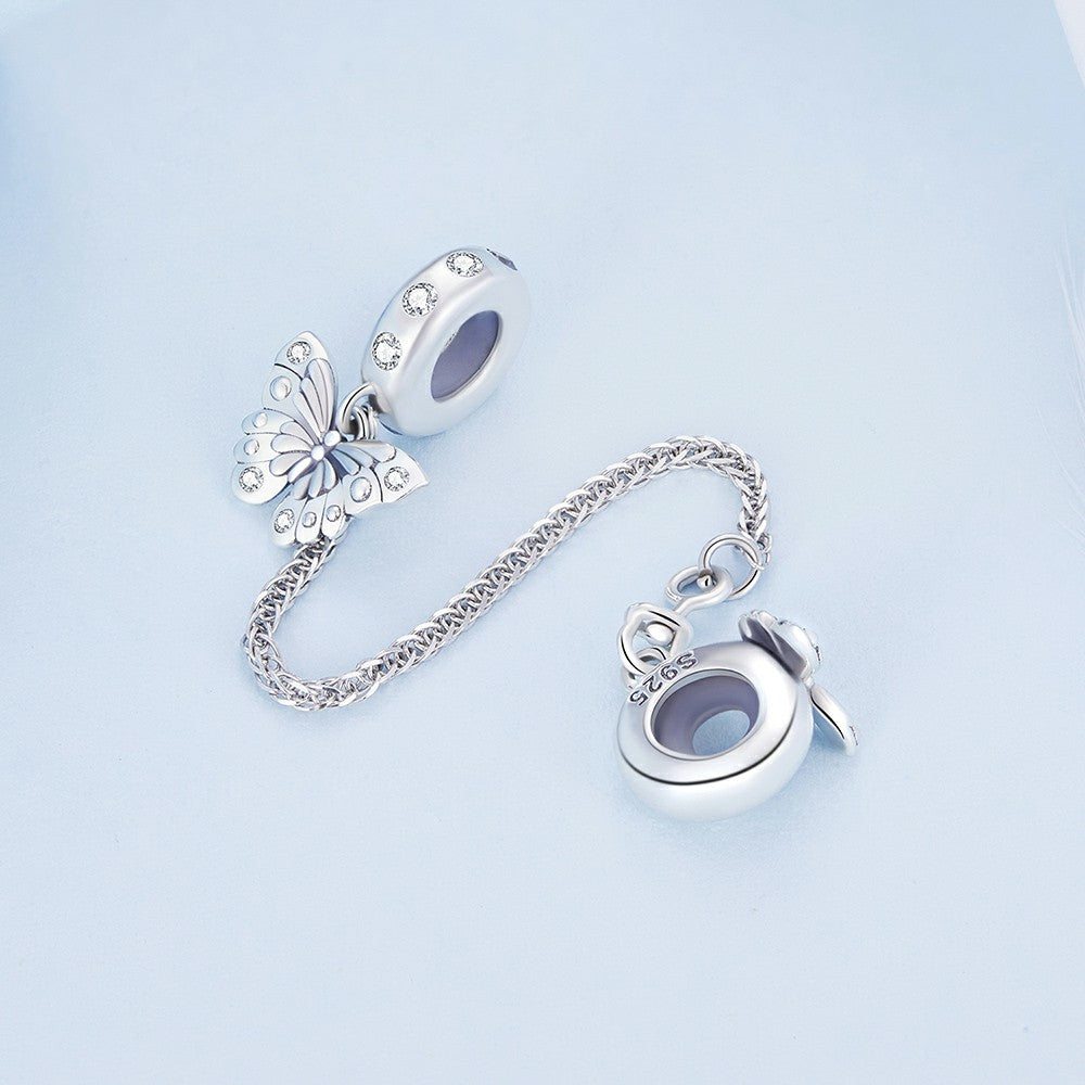 exquisite Schmetterlings-Sicherheits-Charm-Kette aus 925er Sterlingsilber GSF1068