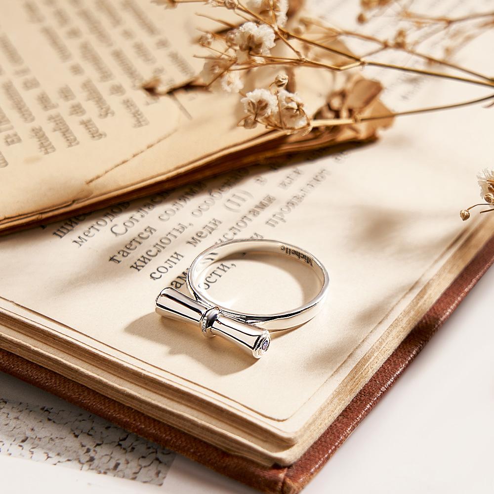 Benutzerdefinierter Geburtsstein-ring Mit Eingraviertem Text, Diplom-schriftrolle, Abschlussring Für Studenten - soufeede