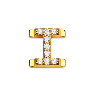 Buchstabe I Mit Diamantanhänger – Gold