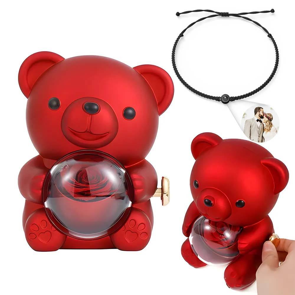 Projektionsarmband Mit Rosenbär-geschenkbox Für Liebhaber