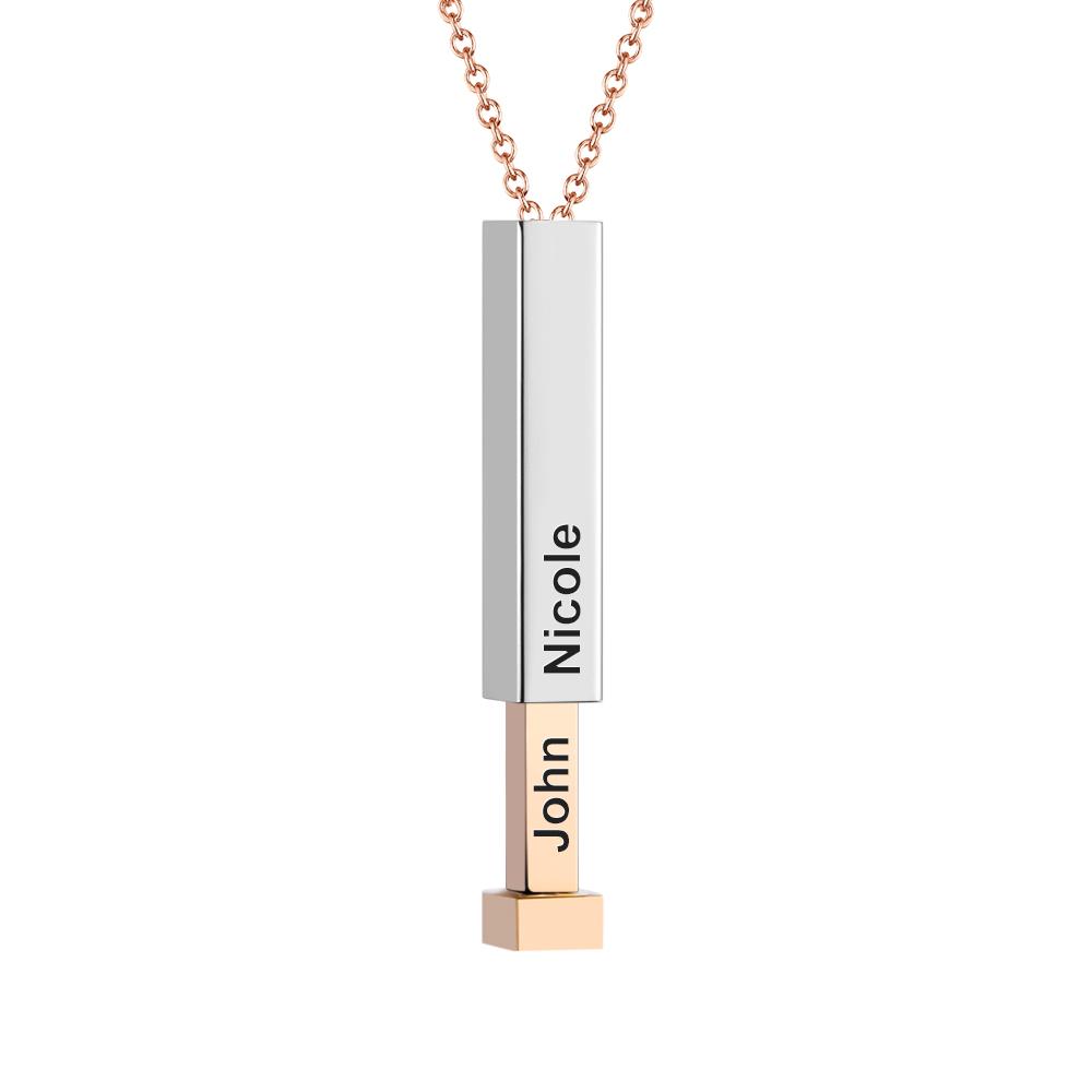 Halskette Mit Versteckter Botschaft, Halskette Mit Individueller Gravur, Herausziehbare Halskette Mit Schriftzug, Bar-halskette, Geschenke Für Sie - soufeelde