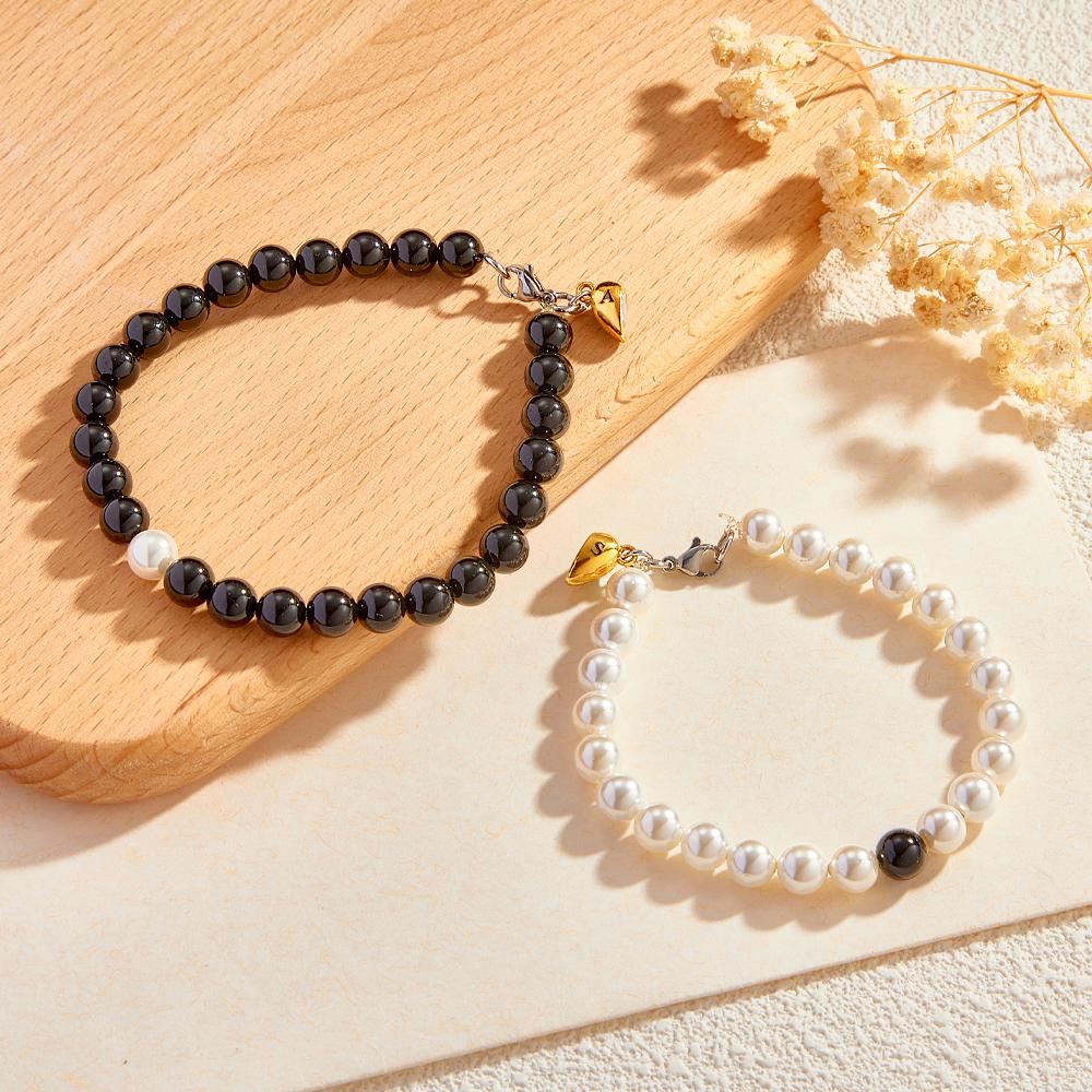 Individuell Graviertes Armband Mit Magnetischem Herz, Passende Geschenke Für Paare - soufeede