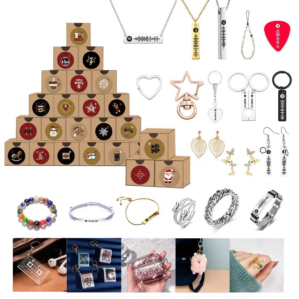 Weihnachts-countdown-kalender, Überraschungs-adventskalender, 24 Countdown-überraschungs-blindbox, Spotify-serien-set, Weihnachtsgeschenk - soufeede